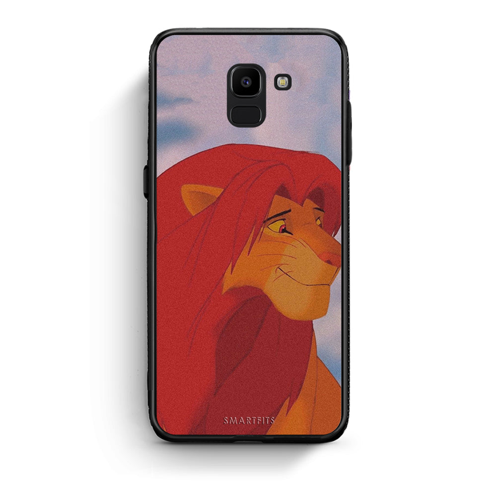 samsung J6 Lion Love 1 Θήκη Αγίου Βαλεντίνου από τη Smartfits με σχέδιο στο πίσω μέρος και μαύρο περίβλημα | Smartphone case with colorful back and black bezels by Smartfits