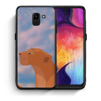 Thumbnail for Θήκη Αγίου Βαλεντίνου Samsung J6 Lion Love 2 από τη Smartfits με σχέδιο στο πίσω μέρος και μαύρο περίβλημα | Samsung J6 Lion Love 2 case with colorful back and black bezels