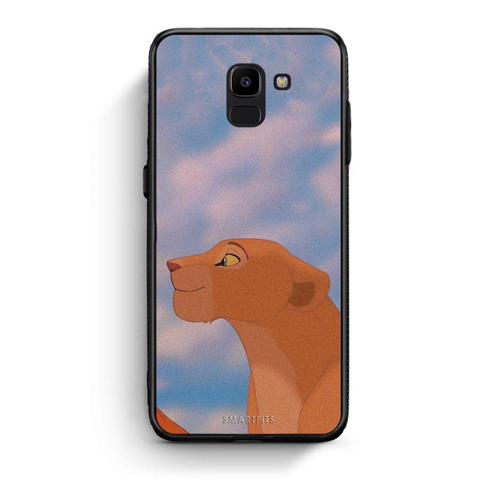 samsung J6 Lion Love 2 Θήκη Αγίου Βαλεντίνου από τη Smartfits με σχέδιο στο πίσω μέρος και μαύρο περίβλημα | Smartphone case with colorful back and black bezels by Smartfits