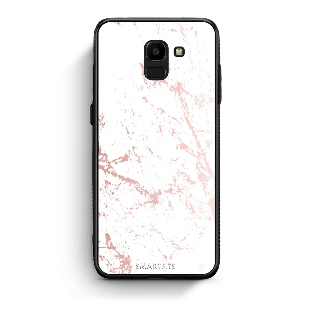 116 - samsung Galaxy J6 Pink Splash Marble case, cover, bumper