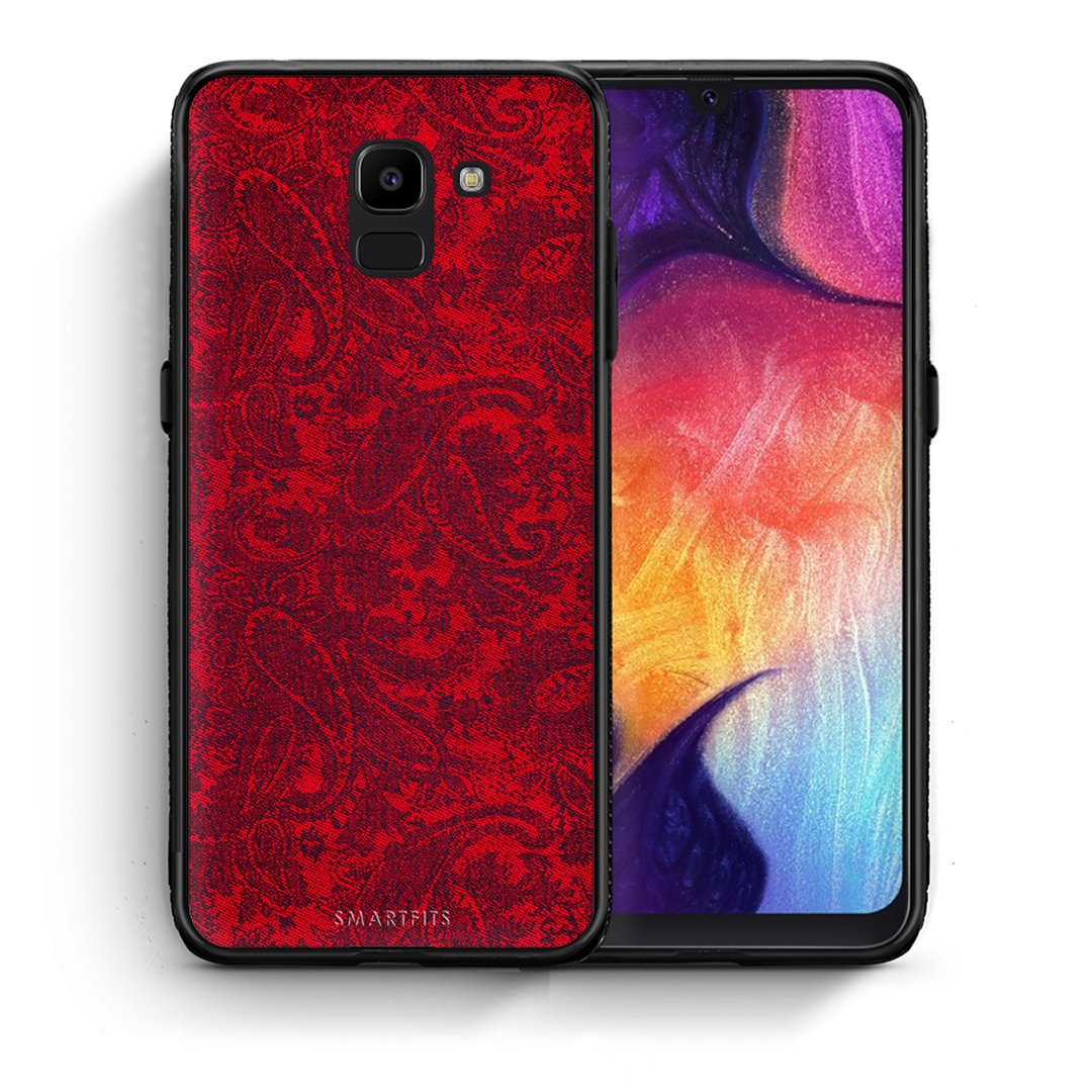 Θήκη Samsung J6 Paisley Cashmere από τη Smartfits με σχέδιο στο πίσω μέρος και μαύρο περίβλημα | Samsung J6 Paisley Cashmere case with colorful back and black bezels