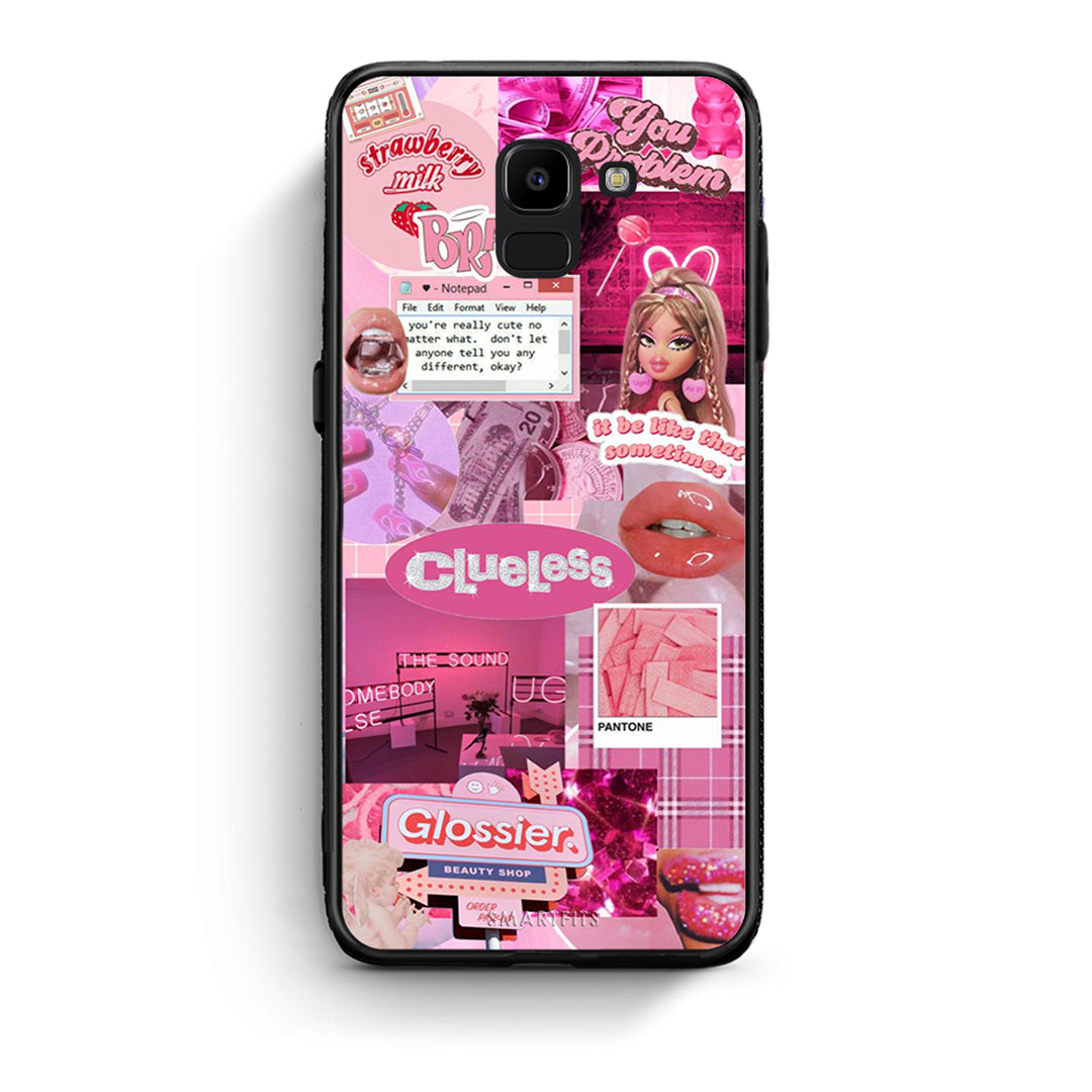 samsung J6 Pink Love Θήκη Αγίου Βαλεντίνου από τη Smartfits με σχέδιο στο πίσω μέρος και μαύρο περίβλημα | Smartphone case with colorful back and black bezels by Smartfits