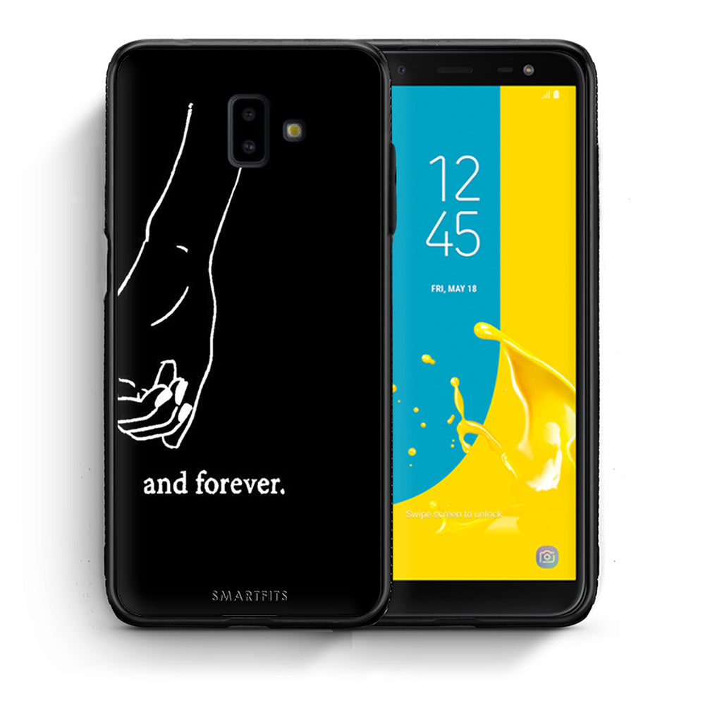 Θήκη Αγίου Βαλεντίνου Samsung J6+ Always & Forever 2 από τη Smartfits με σχέδιο στο πίσω μέρος και μαύρο περίβλημα | Samsung J6+ Always & Forever 2 case with colorful back and black bezels