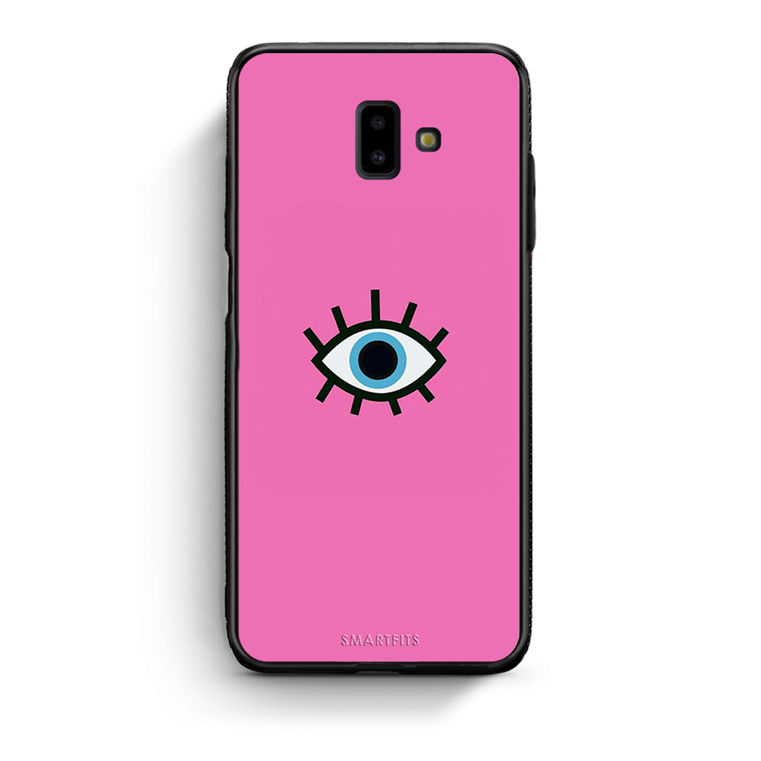 samsung J6+ Blue Eye Pink θήκη από τη Smartfits με σχέδιο στο πίσω μέρος και μαύρο περίβλημα | Smartphone case with colorful back and black bezels by Smartfits
