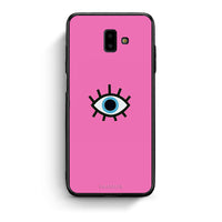 Thumbnail for samsung J6+ Blue Eye Pink θήκη από τη Smartfits με σχέδιο στο πίσω μέρος και μαύρο περίβλημα | Smartphone case with colorful back and black bezels by Smartfits