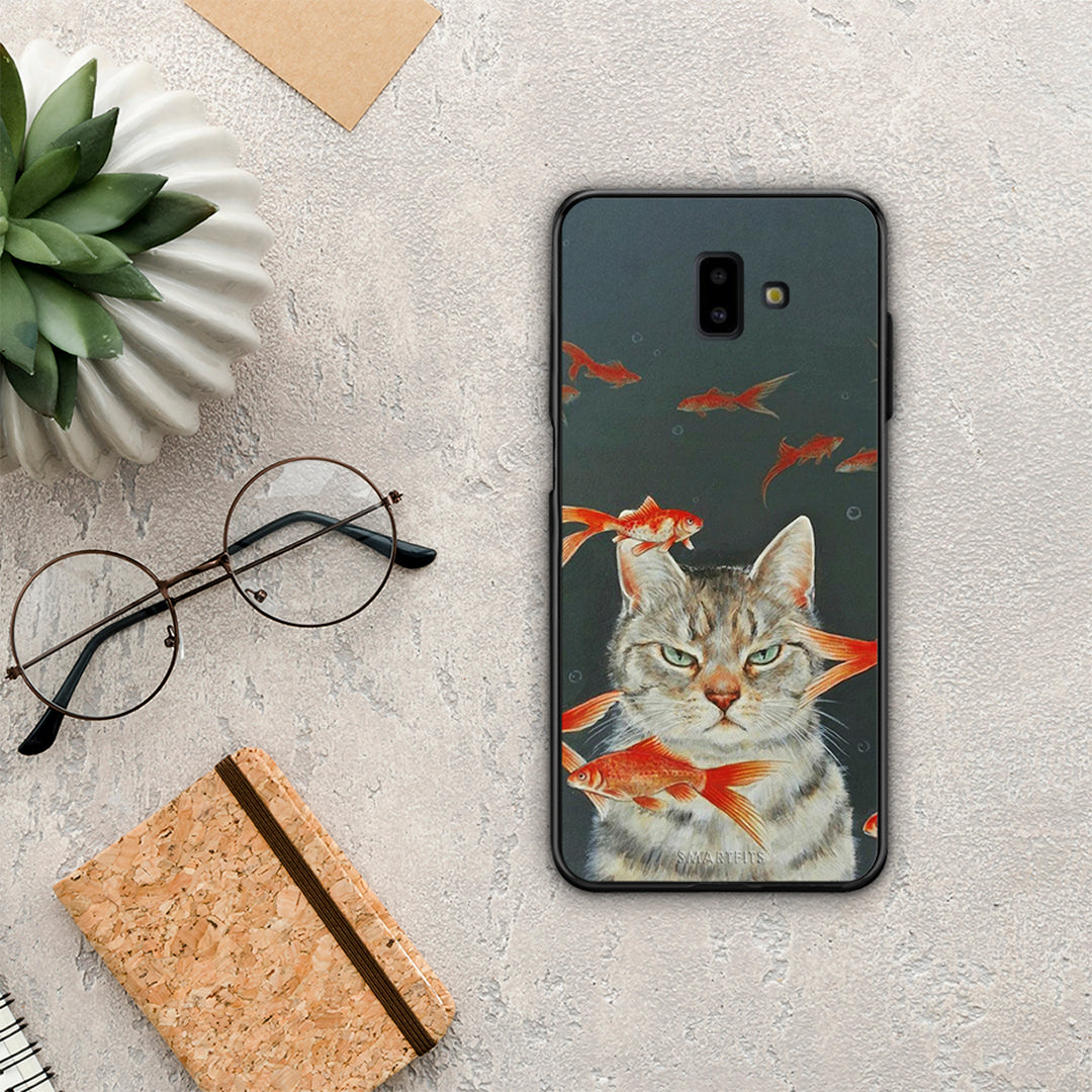 Cat Goldfish - Samsung Galaxy J6+ θήκη