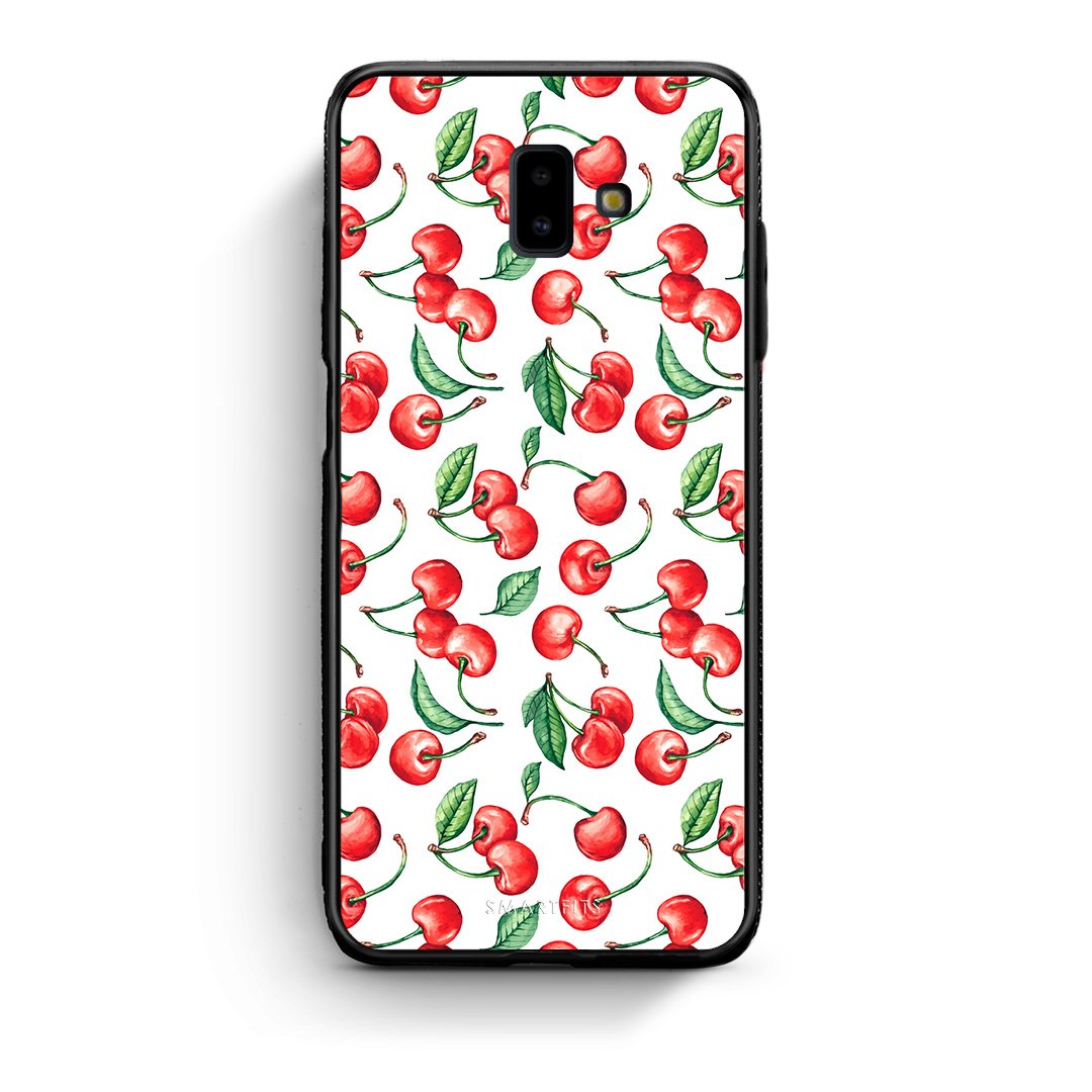samsung J6+ Cherry Summer θήκη από τη Smartfits με σχέδιο στο πίσω μέρος και μαύρο περίβλημα | Smartphone case with colorful back and black bezels by Smartfits