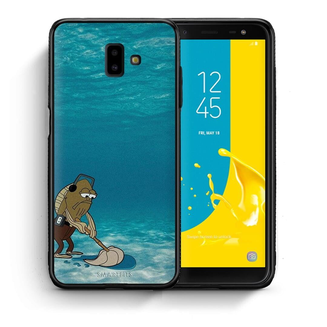 Θήκη Samsung J6+ Clean The Ocean από τη Smartfits με σχέδιο στο πίσω μέρος και μαύρο περίβλημα | Samsung J6+ Clean The Ocean case with colorful back and black bezels