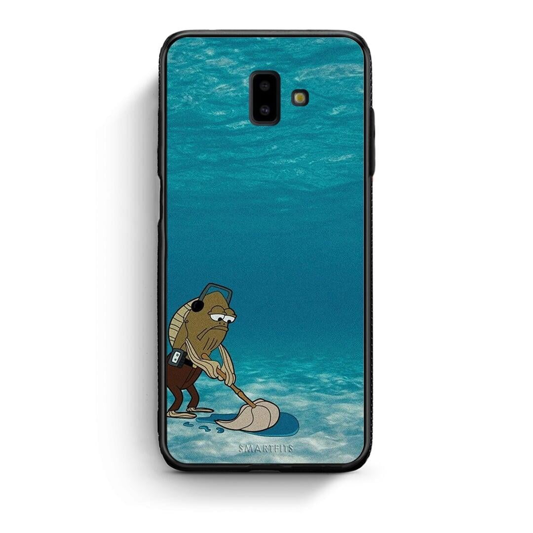samsung J6+ Clean The Ocean Θήκη από τη Smartfits με σχέδιο στο πίσω μέρος και μαύρο περίβλημα | Smartphone case with colorful back and black bezels by Smartfits