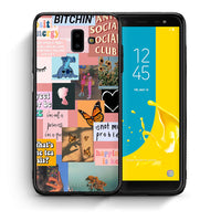 Thumbnail for Θήκη Αγίου Βαλεντίνου Samsung J6+ Collage Bitchin από τη Smartfits με σχέδιο στο πίσω μέρος και μαύρο περίβλημα | Samsung J6+ Collage Bitchin case with colorful back and black bezels