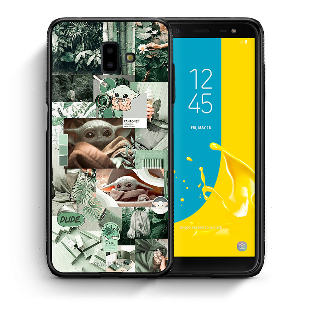 Θήκη Αγίου Βαλεντίνου Samsung J6+ Collage Dude από τη Smartfits με σχέδιο στο πίσω μέρος και μαύρο περίβλημα | Samsung J6+ Collage Dude case with colorful back and black bezels