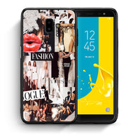 Thumbnail for Θήκη Αγίου Βαλεντίνου Samsung J6+ Collage Fashion από τη Smartfits με σχέδιο στο πίσω μέρος και μαύρο περίβλημα | Samsung J6+ Collage Fashion case with colorful back and black bezels