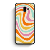 Thumbnail for samsung J6+ Colourful Waves θήκη από τη Smartfits με σχέδιο στο πίσω μέρος και μαύρο περίβλημα | Smartphone case with colorful back and black bezels by Smartfits