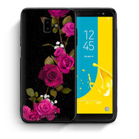 Thumbnail for Θήκη Samsung J6+ Red Roses Flower από τη Smartfits με σχέδιο στο πίσω μέρος και μαύρο περίβλημα | Samsung J6+ Red Roses Flower case with colorful back and black bezels
