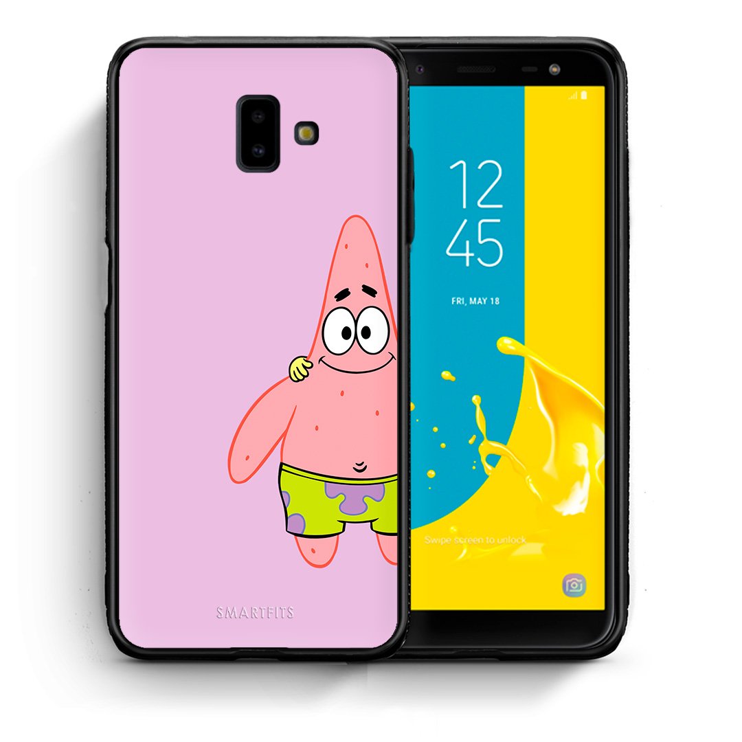 Θήκη Samsung J6+  Friends Patrick από τη Smartfits με σχέδιο στο πίσω μέρος και μαύρο περίβλημα | Samsung J6+  Friends Patrick case with colorful back and black bezels