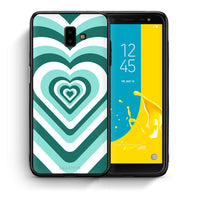 Thumbnail for Θήκη Samsung J6+ Green Hearts από τη Smartfits με σχέδιο στο πίσω μέρος και μαύρο περίβλημα | Samsung J6+ Green Hearts case with colorful back and black bezels