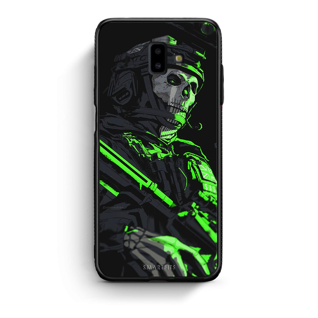 samsung J6+ Green Soldier Θήκη Αγίου Βαλεντίνου από τη Smartfits με σχέδιο στο πίσω μέρος και μαύρο περίβλημα | Smartphone case with colorful back and black bezels by Smartfits
