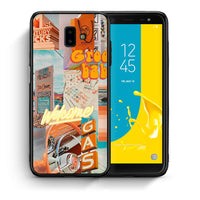 Thumbnail for Θήκη Αγίου Βαλεντίνου Samsung J6+ Groovy Babe από τη Smartfits με σχέδιο στο πίσω μέρος και μαύρο περίβλημα | Samsung J6+ Groovy Babe case with colorful back and black bezels