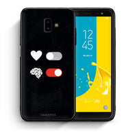Thumbnail for Θήκη Αγίου Βαλεντίνου Samsung J6+ Heart Vs Brain από τη Smartfits με σχέδιο στο πίσω μέρος και μαύρο περίβλημα | Samsung J6+ Heart Vs Brain case with colorful back and black bezels