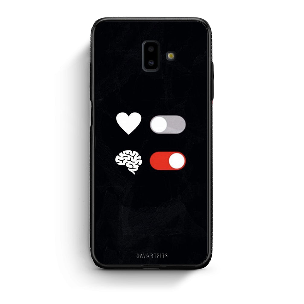 samsung J6+ Heart Vs Brain Θήκη Αγίου Βαλεντίνου από τη Smartfits με σχέδιο στο πίσω μέρος και μαύρο περίβλημα | Smartphone case with colorful back and black bezels by Smartfits