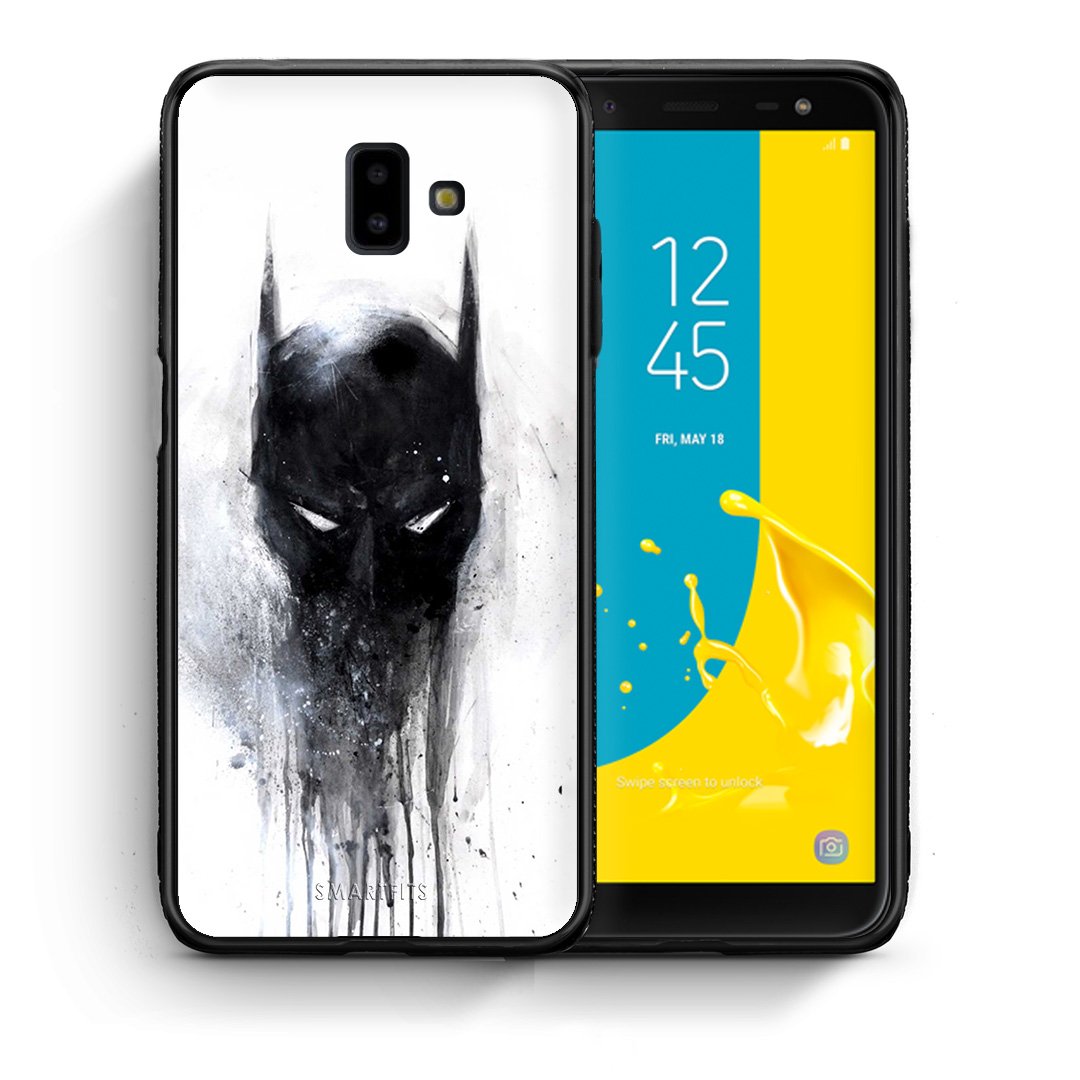 Θήκη Samsung J6+ Paint Bat Hero από τη Smartfits με σχέδιο στο πίσω μέρος και μαύρο περίβλημα | Samsung J6+ Paint Bat Hero case with colorful back and black bezels
