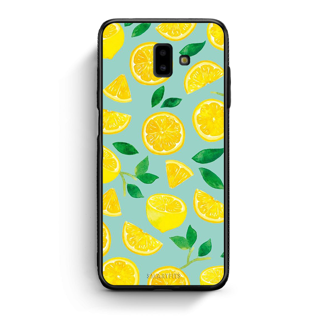 samsung J6+ Lemons θήκη από τη Smartfits με σχέδιο στο πίσω μέρος και μαύρο περίβλημα | Smartphone case with colorful back and black bezels by Smartfits