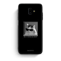 Thumbnail for samsung J6+ Meme Cat θήκη από τη Smartfits με σχέδιο στο πίσω μέρος και μαύρο περίβλημα | Smartphone case with colorful back and black bezels by Smartfits