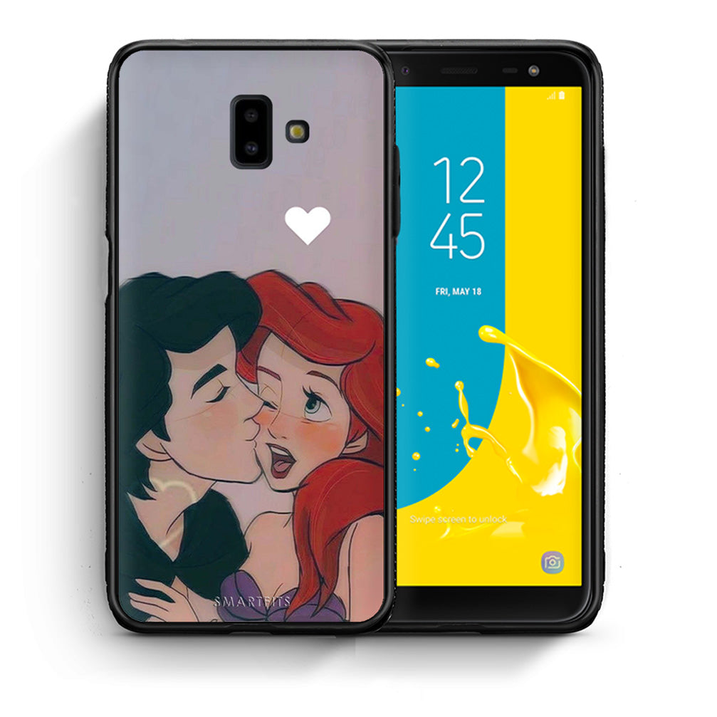 Θήκη Αγίου Βαλεντίνου Samsung J6+ Mermaid Love από τη Smartfits με σχέδιο στο πίσω μέρος και μαύρο περίβλημα | Samsung J6+ Mermaid Love case with colorful back and black bezels