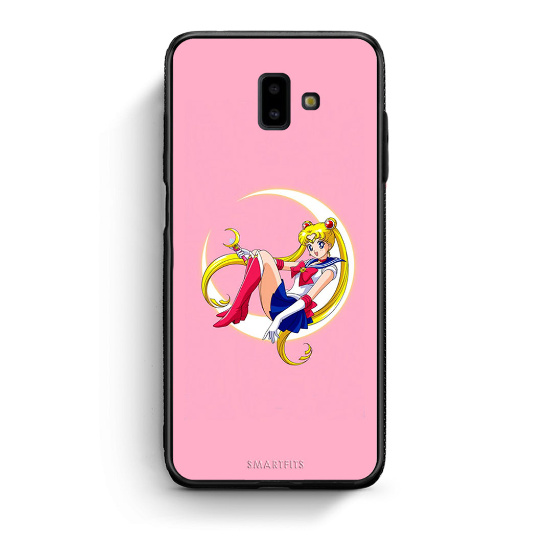 samsung J6+ Moon Girl θήκη από τη Smartfits με σχέδιο στο πίσω μέρος και μαύρο περίβλημα | Smartphone case with colorful back and black bezels by Smartfits