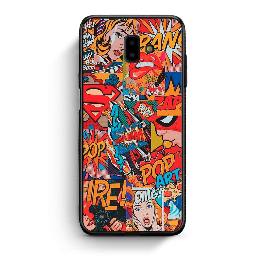 samsung J6+ PopArt OMG θήκη από τη Smartfits με σχέδιο στο πίσω μέρος και μαύρο περίβλημα | Smartphone case with colorful back and black bezels by Smartfits