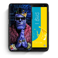 Thumbnail for Θήκη Samsung J6+ Thanos PopArt από τη Smartfits με σχέδιο στο πίσω μέρος και μαύρο περίβλημα | Samsung J6+ Thanos PopArt case with colorful back and black bezels