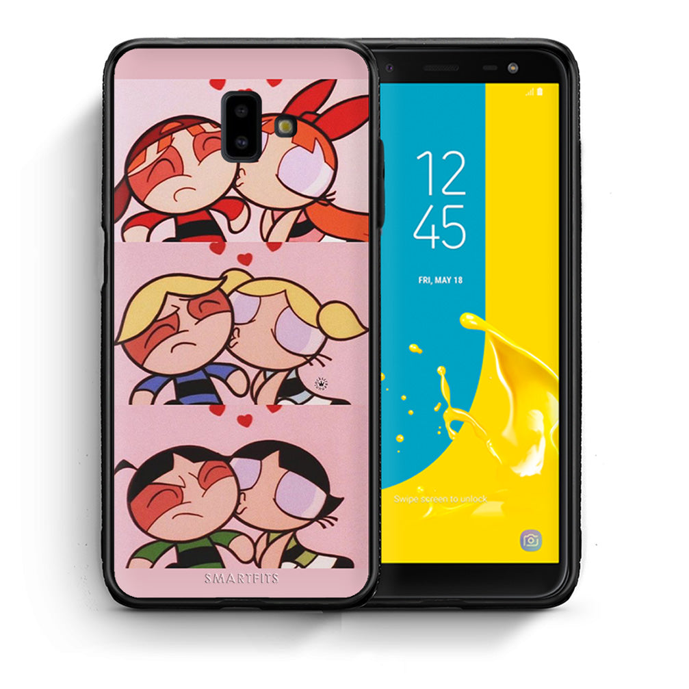 Θήκη Αγίου Βαλεντίνου Samsung J6+ Puff Love από τη Smartfits με σχέδιο στο πίσω μέρος και μαύρο περίβλημα | Samsung J6+ Puff Love case with colorful back and black bezels