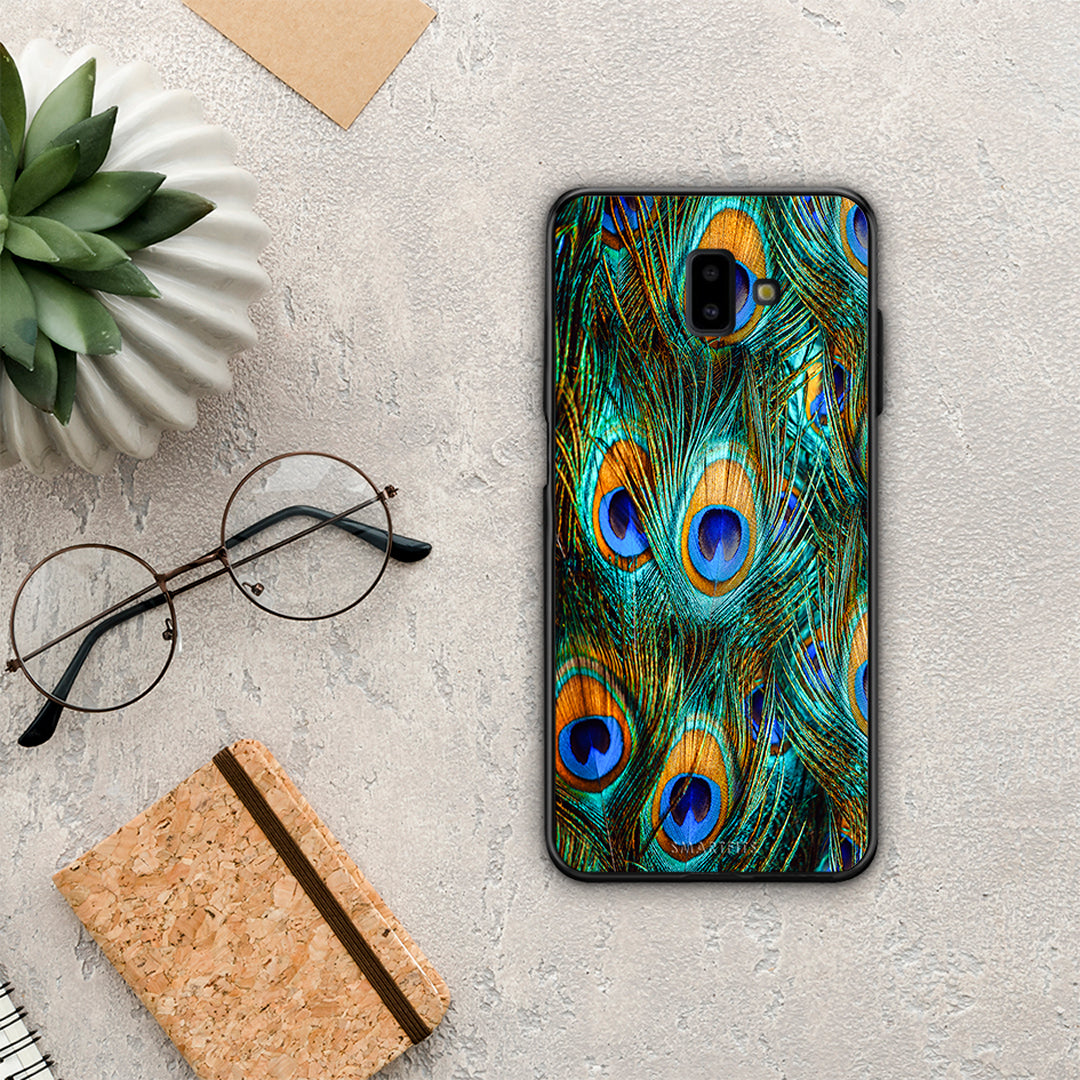 Real Peacock Feathers - Samsung Galaxy J6+ case