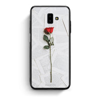 Thumbnail for samsung J6+ Red Rose θήκη από τη Smartfits με σχέδιο στο πίσω μέρος και μαύρο περίβλημα | Smartphone case with colorful back and black bezels by Smartfits