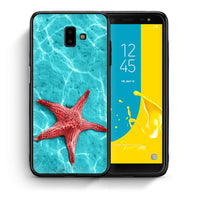 Thumbnail for Θήκη Samsung J6+ Red Starfish από τη Smartfits με σχέδιο στο πίσω μέρος και μαύρο περίβλημα | Samsung J6+ Red Starfish case with colorful back and black bezels