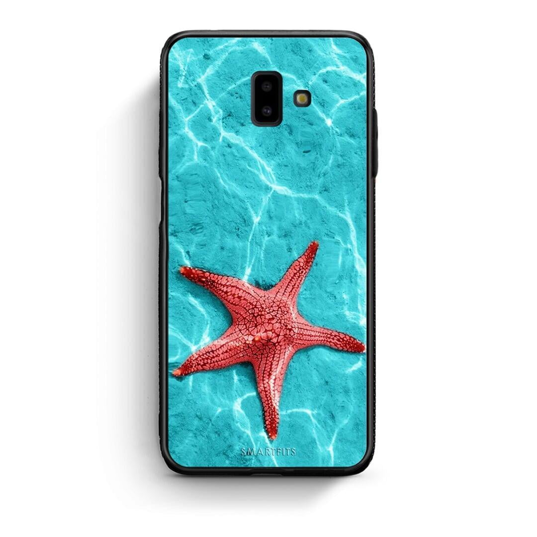 samsung J6+ Red Starfish Θήκη από τη Smartfits με σχέδιο στο πίσω μέρος και μαύρο περίβλημα | Smartphone case with colorful back and black bezels by Smartfits