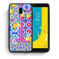 Thumbnail for Θήκη Samsung J6+ Retro Spring από τη Smartfits με σχέδιο στο πίσω μέρος και μαύρο περίβλημα | Samsung J6+ Retro Spring case with colorful back and black bezels