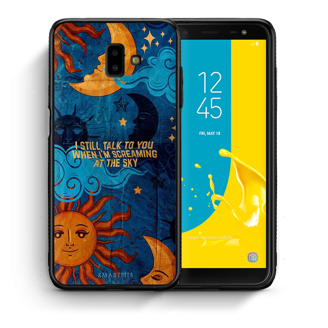 Θήκη Samsung J6+ Screaming Sky από τη Smartfits με σχέδιο στο πίσω μέρος και μαύρο περίβλημα | Samsung J6+ Screaming Sky case with colorful back and black bezels