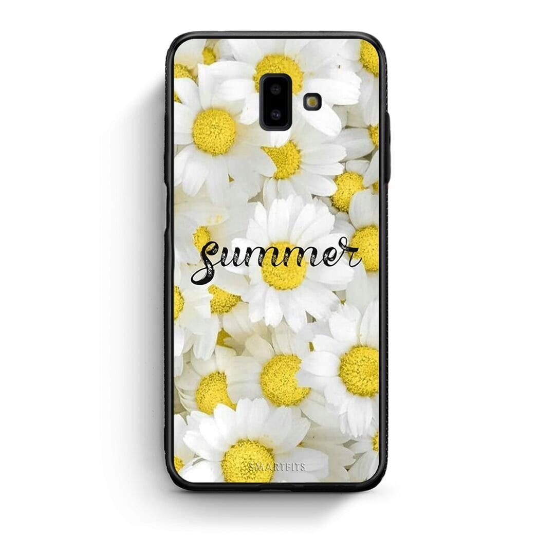 samsung J6+ Summer Daisies Θήκη από τη Smartfits με σχέδιο στο πίσω μέρος και μαύρο περίβλημα | Smartphone case with colorful back and black bezels by Smartfits
