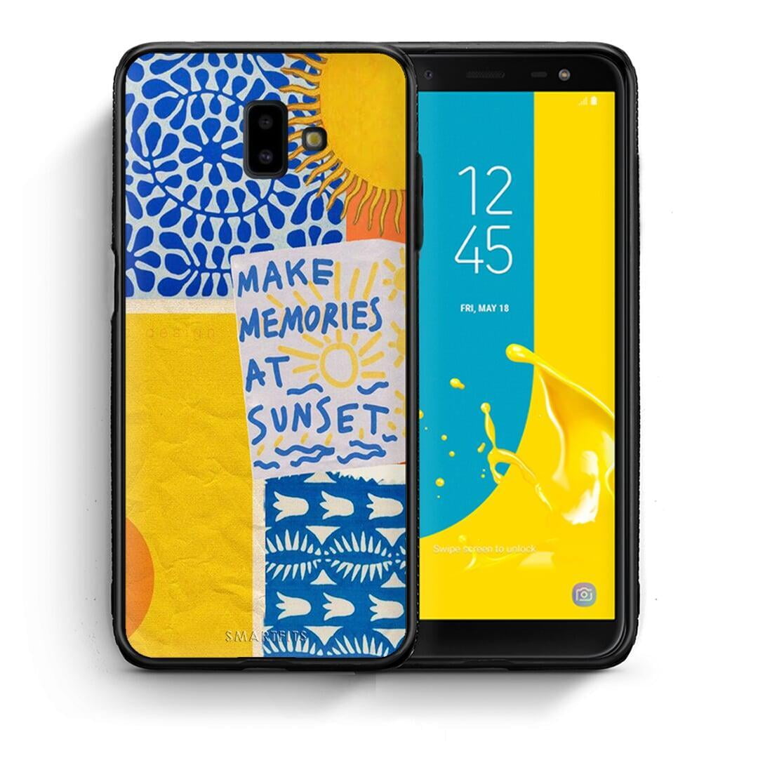 Θήκη Samsung J6+ Sunset Memories από τη Smartfits με σχέδιο στο πίσω μέρος και μαύρο περίβλημα | Samsung J6+ Sunset Memories case with colorful back and black bezels