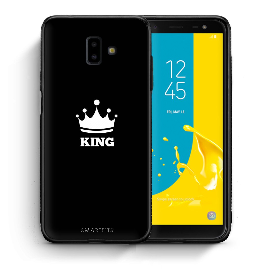 Θήκη Samsung J6+ King Valentine από τη Smartfits με σχέδιο στο πίσω μέρος και μαύρο περίβλημα | Samsung J6+ King Valentine case with colorful back and black bezels