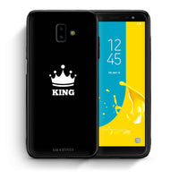 Thumbnail for Θήκη Samsung J6+ King Valentine από τη Smartfits με σχέδιο στο πίσω μέρος και μαύρο περίβλημα | Samsung J6+ King Valentine case with colorful back and black bezels
