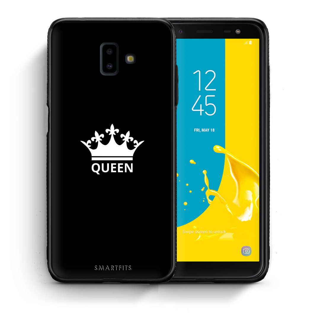 Θήκη Samsung J6+ Queen Valentine από τη Smartfits με σχέδιο στο πίσω μέρος και μαύρο περίβλημα | Samsung J6+ Queen Valentine case with colorful back and black bezels