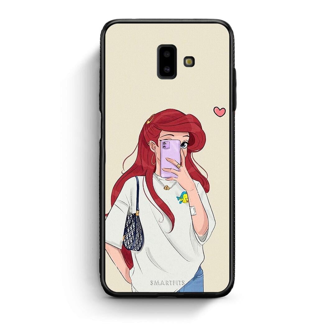 samsung J6+ Walking Mermaid Θήκη από τη Smartfits με σχέδιο στο πίσω μέρος και μαύρο περίβλημα | Smartphone case with colorful back and black bezels by Smartfits