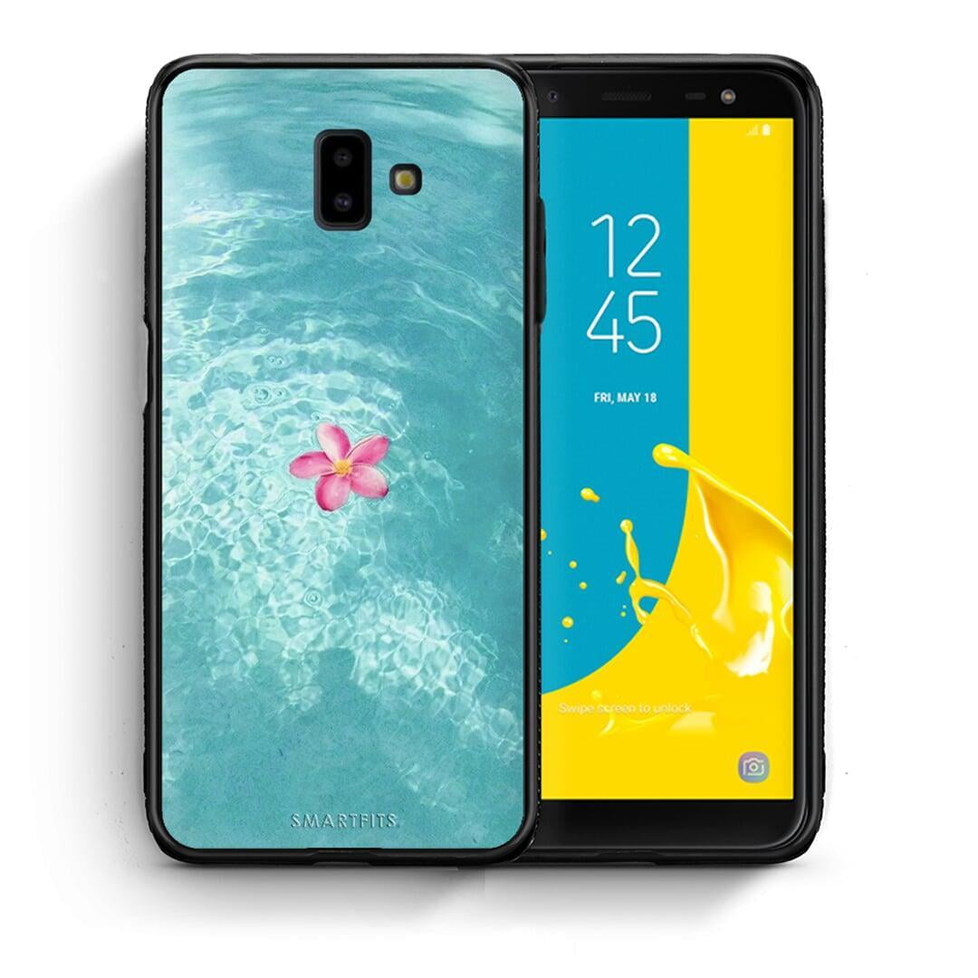 Θήκη Samsung J6+ Water Flower από τη Smartfits με σχέδιο στο πίσω μέρος και μαύρο περίβλημα | Samsung J6+ Water Flower case with colorful back and black bezels