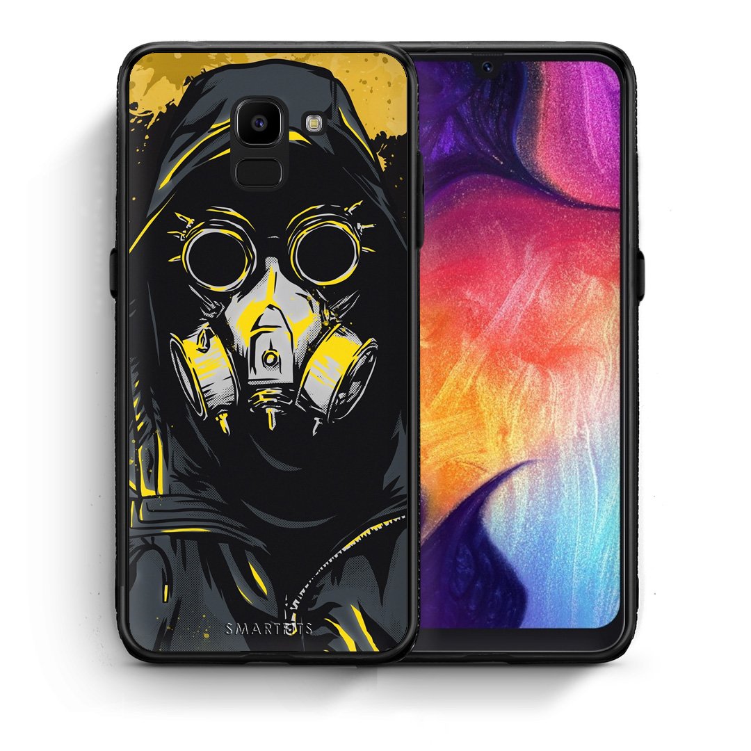 Θήκη Samsung J6 Mask PopArt από τη Smartfits με σχέδιο στο πίσω μέρος και μαύρο περίβλημα | Samsung J6 Mask PopArt case with colorful back and black bezels