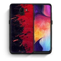 Thumbnail for Θήκη Αγίου Βαλεντίνου Samsung J6 Red Paint από τη Smartfits με σχέδιο στο πίσω μέρος και μαύρο περίβλημα | Samsung J6 Red Paint case with colorful back and black bezels