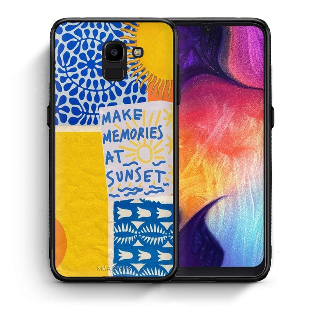 Θήκη Samsung J6 Sunset Memories από τη Smartfits με σχέδιο στο πίσω μέρος και μαύρο περίβλημα | Samsung J6 Sunset Memories case with colorful back and black bezels
