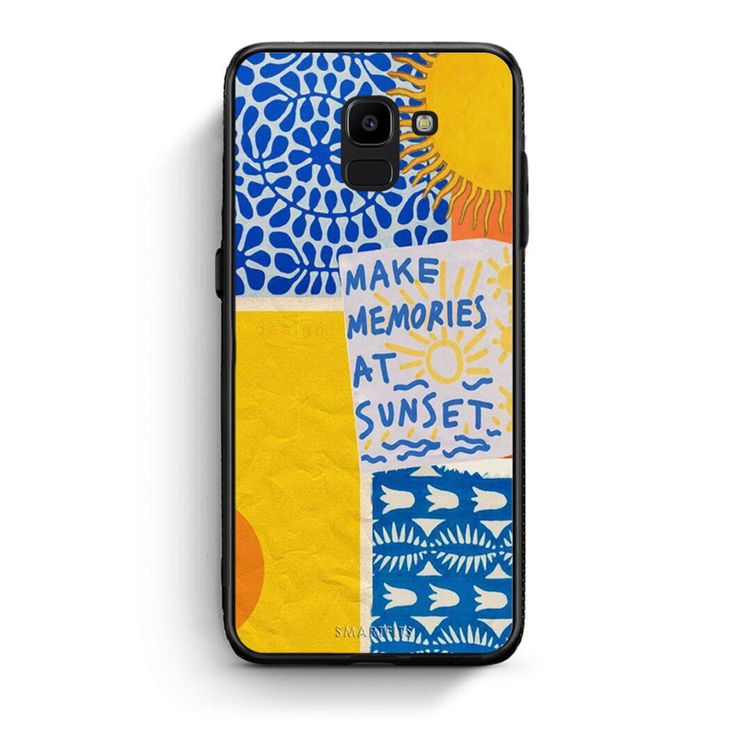 samsung J6 Sunset Memories Θήκη από τη Smartfits με σχέδιο στο πίσω μέρος και μαύρο περίβλημα | Smartphone case with colorful back and black bezels by Smartfits