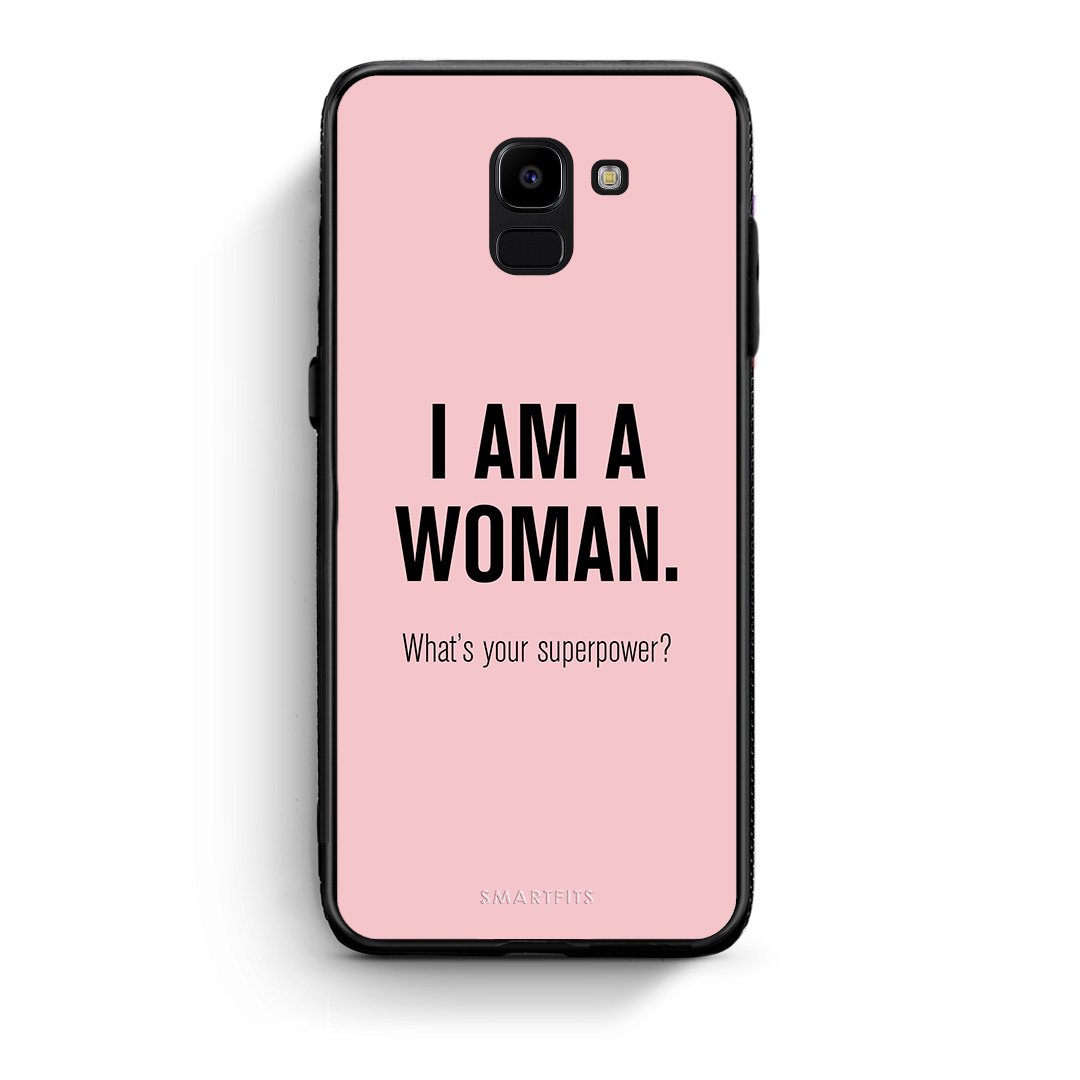 samsung J6 Superpower Woman θήκη από τη Smartfits με σχέδιο στο πίσω μέρος και μαύρο περίβλημα | Smartphone case with colorful back and black bezels by Smartfits